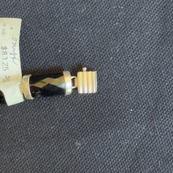 Elegant Vintage .925 Sterling Silver Faceted Onyx Womens Bracelet Secure Clasp - Picture 5 of 12